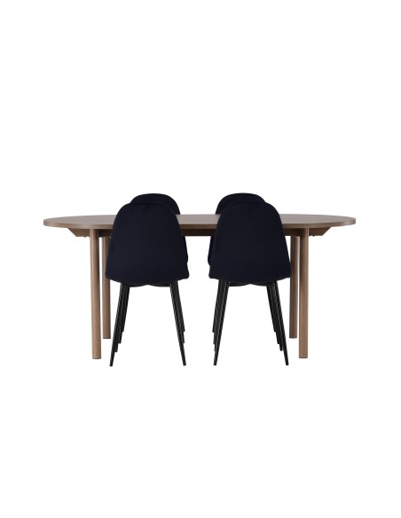 Matgrupp Andy med Polar matstolar, 180 × 75 cm