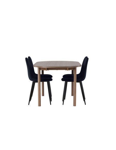 Matgrupp Andy med Polar matstolar, 180 × 75 cm