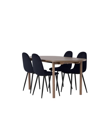 Matgrupp Andy med Polar matstolar, 180 × 75 cm