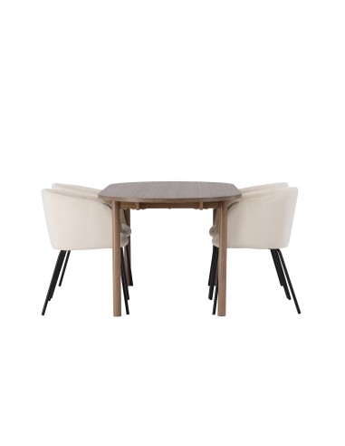 Matgrupp Andy med Berit matstolar, 180 × 75 cm