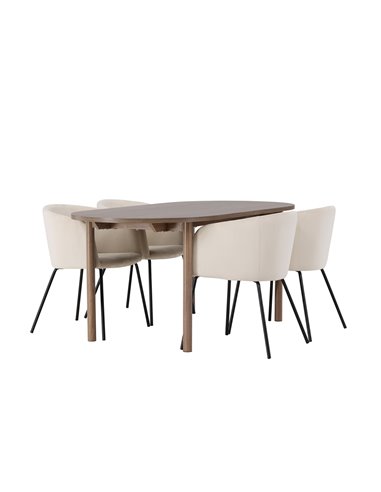 Matgrupp Andy med Berit matstolar, 180 × 75 cm