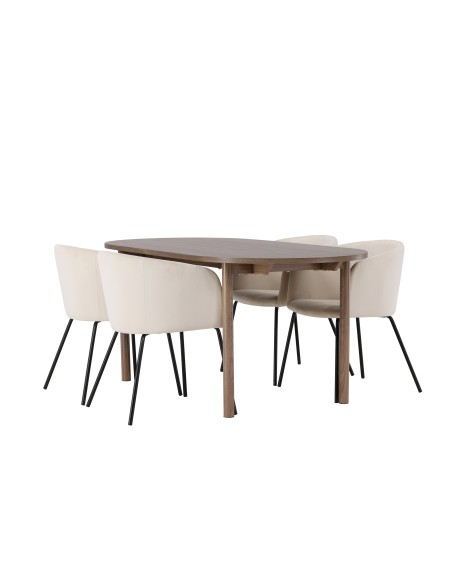 Matgrupp Andy med Berit matstolar, 180 × 75 cm
