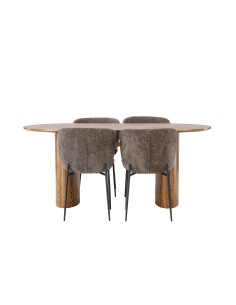 Matgrupp Isolde med Modesto matstolar, 180 × 90 cm