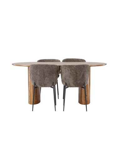 Matgrupp Isolde med Modesto matstolar, 180 × 90 cm