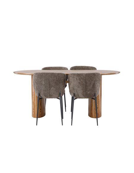 Matgrupp Isolde med Modesto matstolar, 180 × 90 cm