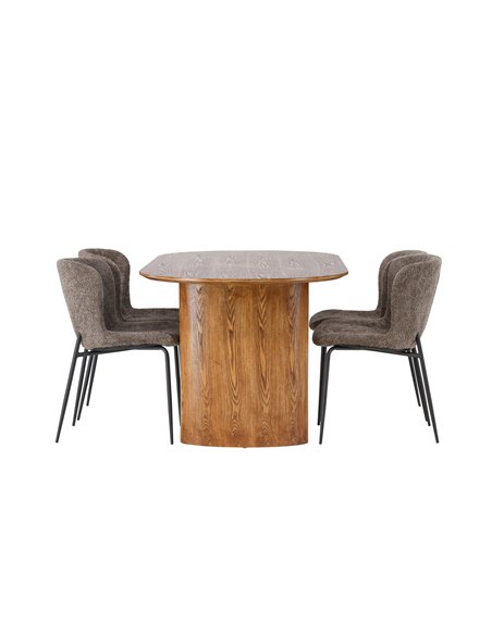 Matgrupp Isolde med Modesto matstolar, 180 × 90 cm