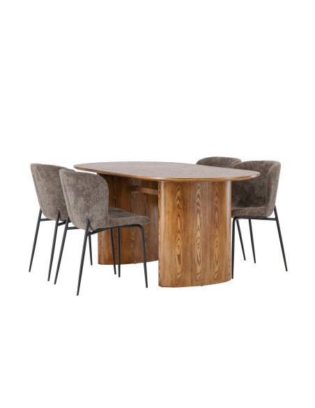 Matgrupp Isolde med Modesto matstolar, 180 × 90 cm