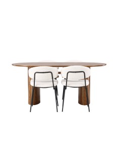 Matgrupp Isolde med Chico matstolar, 180 × 90 cm