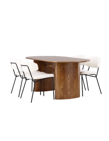 Matgrupp Isolde med Chico matstolar, 180 × 90 cm