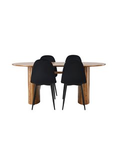 Matgrupp Isolde med Polar matstolar, 180 × 90 cm