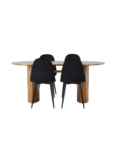 Matgrupp Isolde med Polar matstolar, 180 × 90 cm
