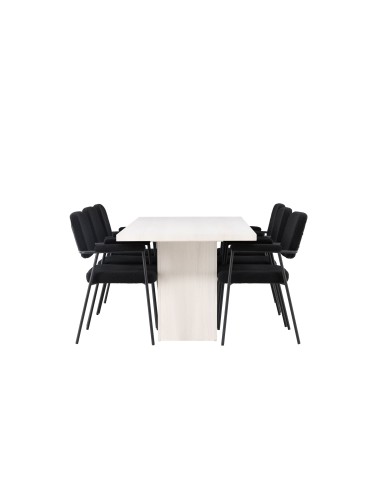 Matgrupp Olga med Yesterday matstolar, 200 × 90 cm