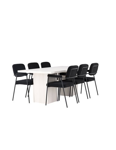 Matgrupp Olga med Yesterday matstolar, 200 × 90 cm