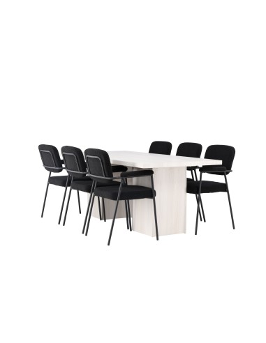 Matgrupp Olga med Yesterday matstolar, 200 × 90 cm