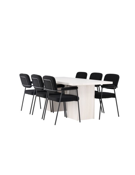 Matgrupp Olga med Yesterday matstolar, 200 × 90 cm