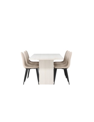 Matgrupp Olga med Polar matstolar, 200 × 90 cm
