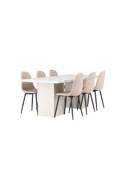 Matgrupp Olga med Polar matstolar, 200 × 90 cm