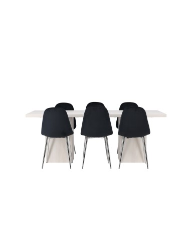 Matgrupp Olga med Polar matstolar, 200 × 90 cm
