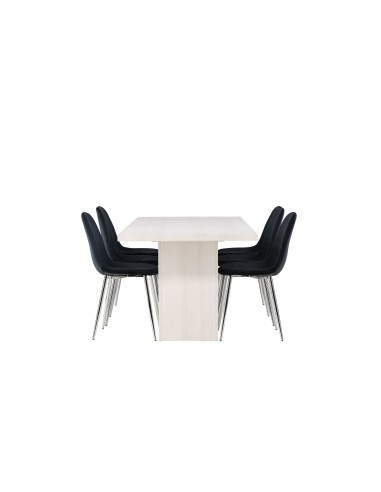 Matgrupp Olga med Polar matstolar, 200 × 90 cm