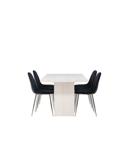Matgrupp Olga med Polar matstolar, 200 × 90 cm