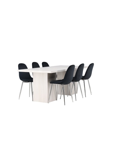 Matgrupp Olga med Polar matstolar, 200 × 90 cm