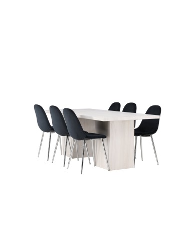 Matgrupp Olga med Polar matstolar, 200 × 90 cm