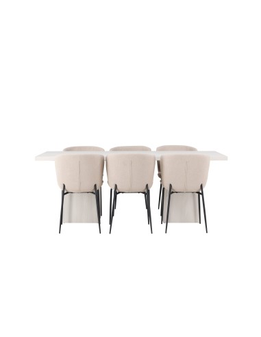 Matgrupp Olga med Modesto matstolar, 200 × 90 cm