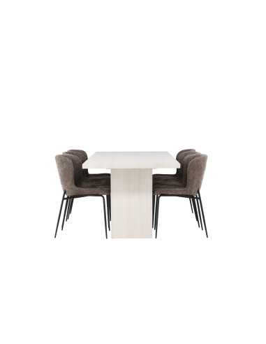Matgrupp Olga med Modesto matstolar, 200 × 90 cm