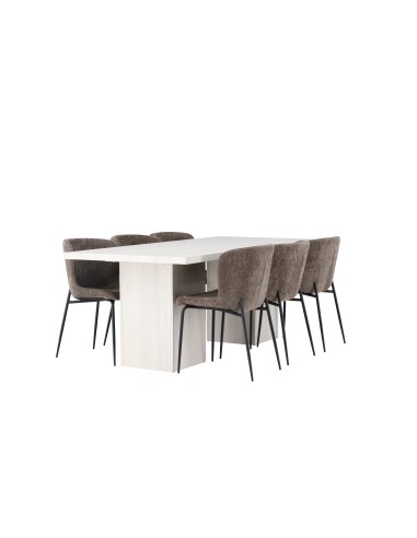 Matgrupp Olga med Modesto matstolar, 200 × 90 cm