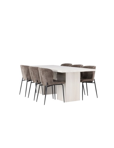 Matgrupp Olga med Modesto matstolar, 200 × 90 cm