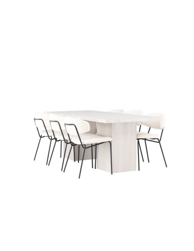 Matgrupp Olga med Chico matstolar, 200 × 90 cm
