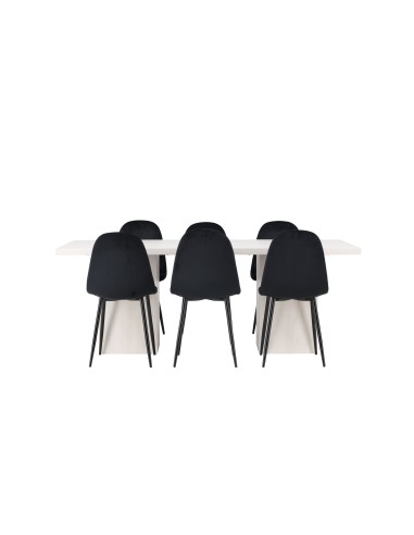 Matgrupp Olga med Polar matstolar, 200 × 90 cm