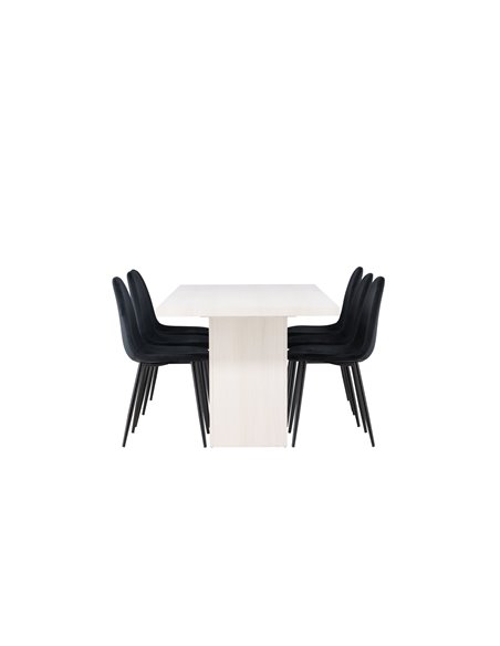 Matgrupp Olga med Polar matstolar, 200 × 90 cm