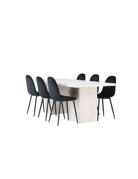 Matgrupp Olga med Polar matstolar, 200 × 90 cm