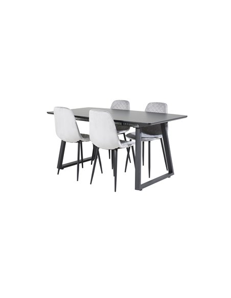 Matgrupp Inca med Polar matstolar, 160 × 85 cm
