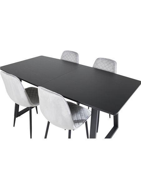 Matgrupp Inca med Polar matstolar, 160 × 85 cm