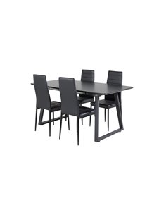 Matgrupp Inca med Slim matstolar, 160 × 85 cm 2