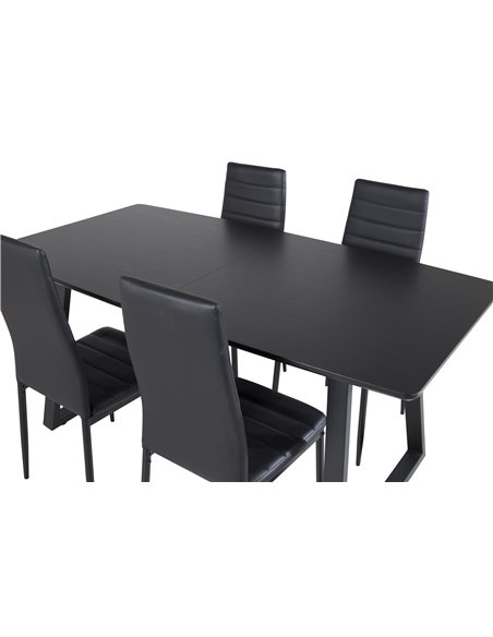 Matgrupp Inca med Slim matstolar, 160 × 85 cm