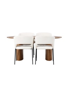 Matgrupp Isolde med Day matstolar, 180 × 90 cm