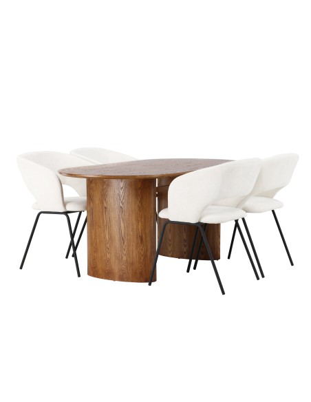 Matgrupp Isolde med Day matstolar, 180 × 90 cm
