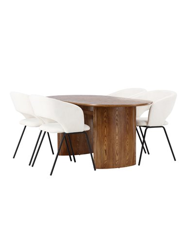 Matgrupp Isolde med Day matstolar, 180 × 90 cm