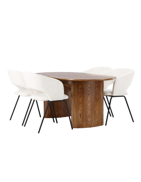 Matgrupp Isolde med Day matstolar, 180 × 90 cm