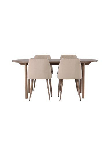 Matgrupp Andy med Night matstolar, 180 × 75 cm
