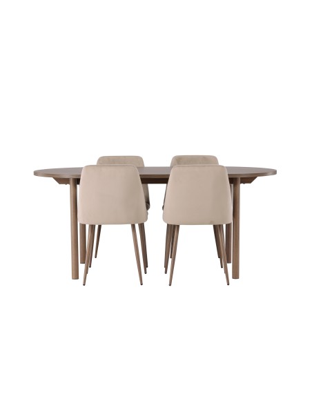 Matgrupp Andy med Night matstolar, 180 × 75 cm