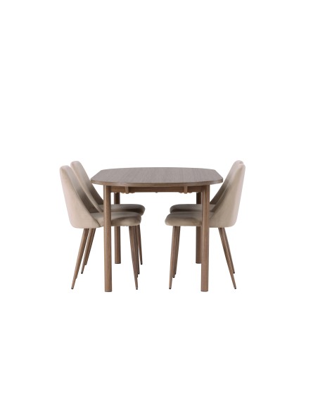 Matgrupp Andy med Night matstolar, 180 × 75 cm