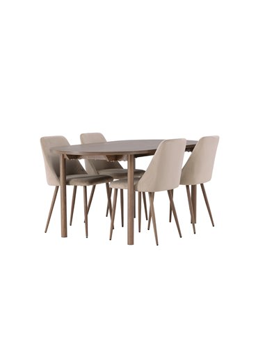 Matgrupp Andy med Night matstolar, 180 × 75 cm