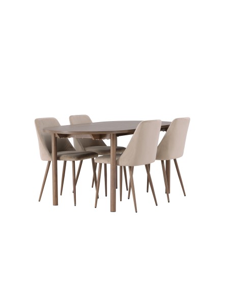 Matgrupp Andy med Night matstolar, 180 × 75 cm