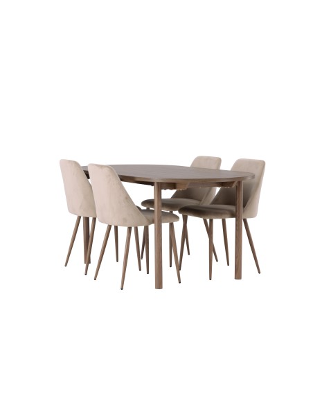 Matgrupp Andy med Night matstolar, 180 × 75 cm