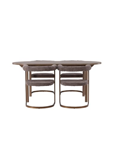 Matgrupp Andy med Morning matstolar, 180 × 75 cm
