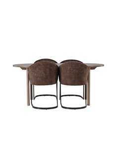 Matgrupp Andy med Evening matstolar, 180 × 75 cm